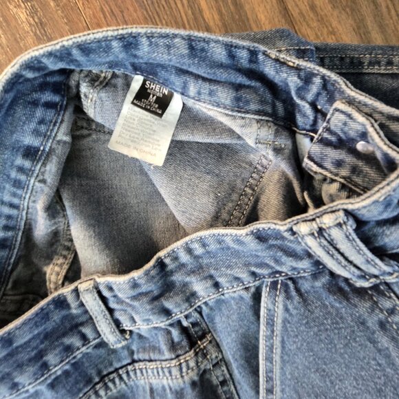 SHEIN Cotton Blend 90s Cargo Style Wide-Leg Jeans SIZE M - Picture 4 of 7